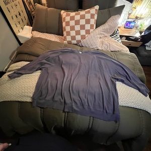 Casual Blue Long Sleeve Top